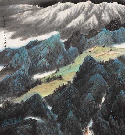 马国章 山水 镜心